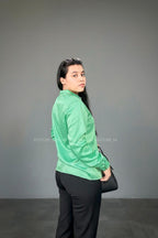 Camisa satinada manga larga