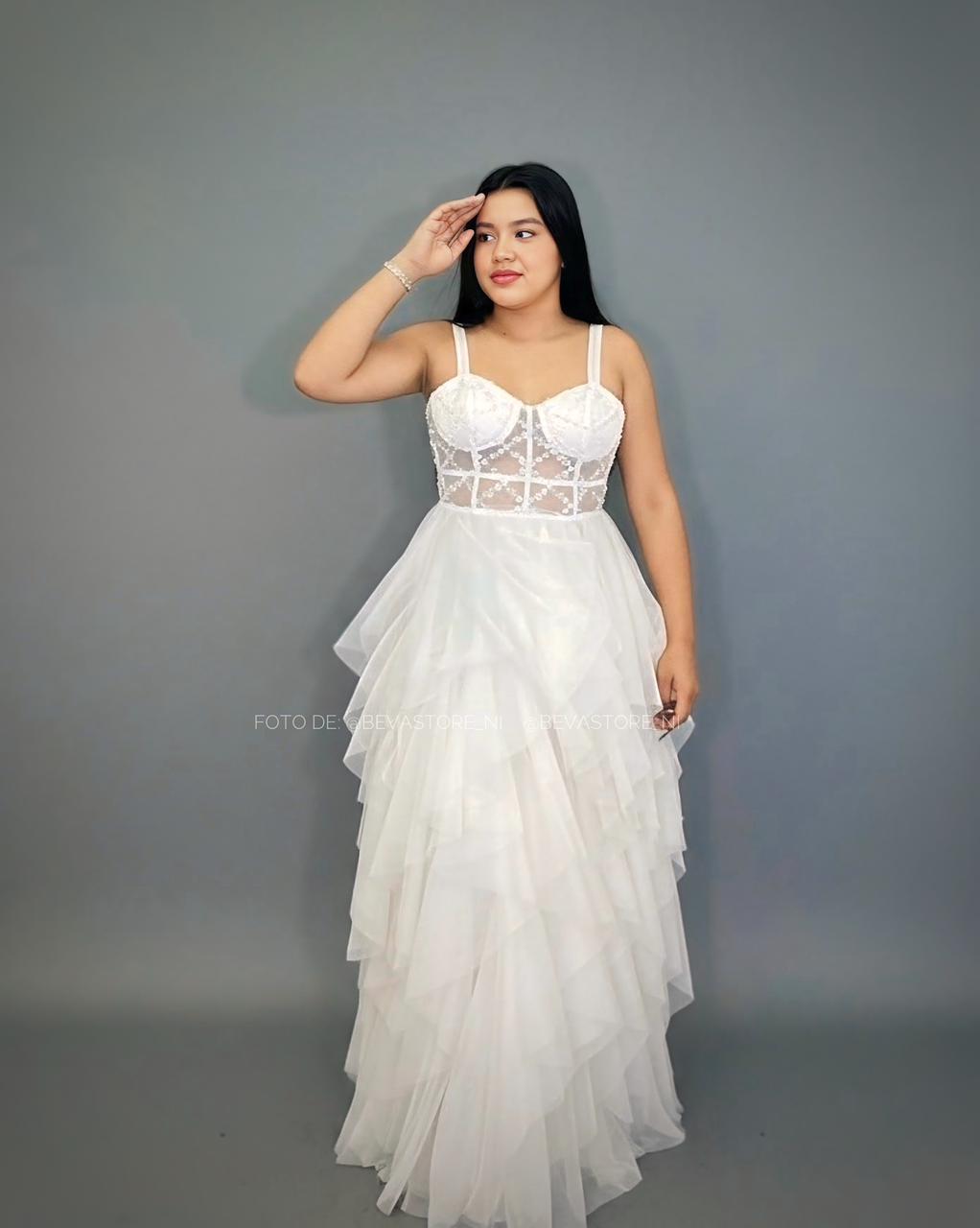 Vestido largo blanco City Triangles