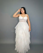 Vestido largo blanco City Triangles