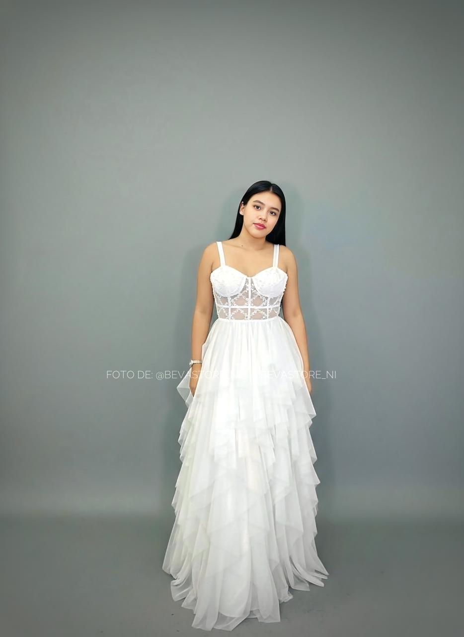 Vestido largo blanco City Triangles