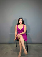 Vestido rosa maravilla con detalles dorado. City Triangles