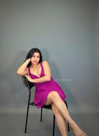 Vestido rosa maravilla con detalles dorado. City Triangles