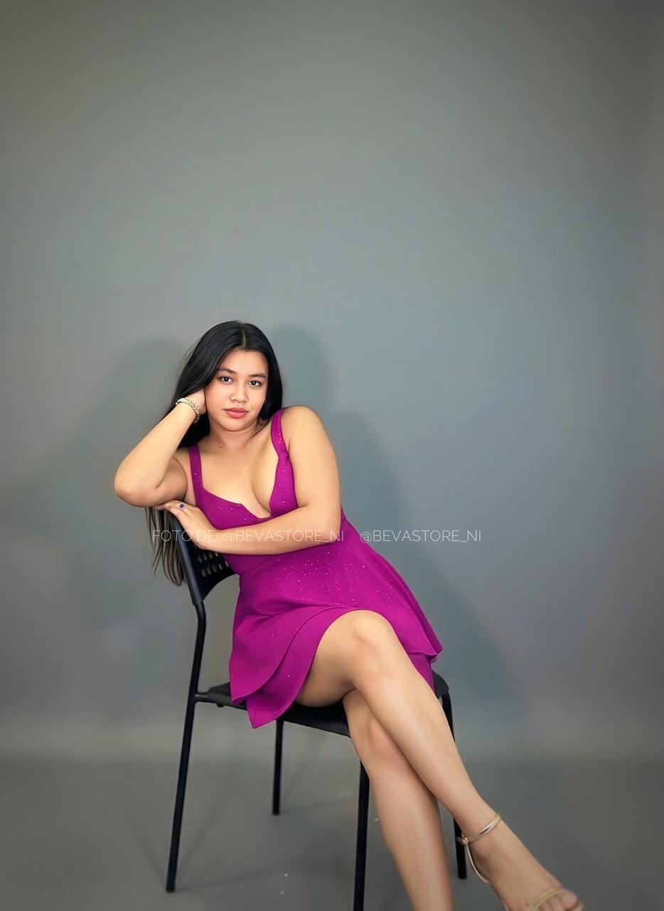 Vestido rosa maravilla con detalles dorado. City Triangles