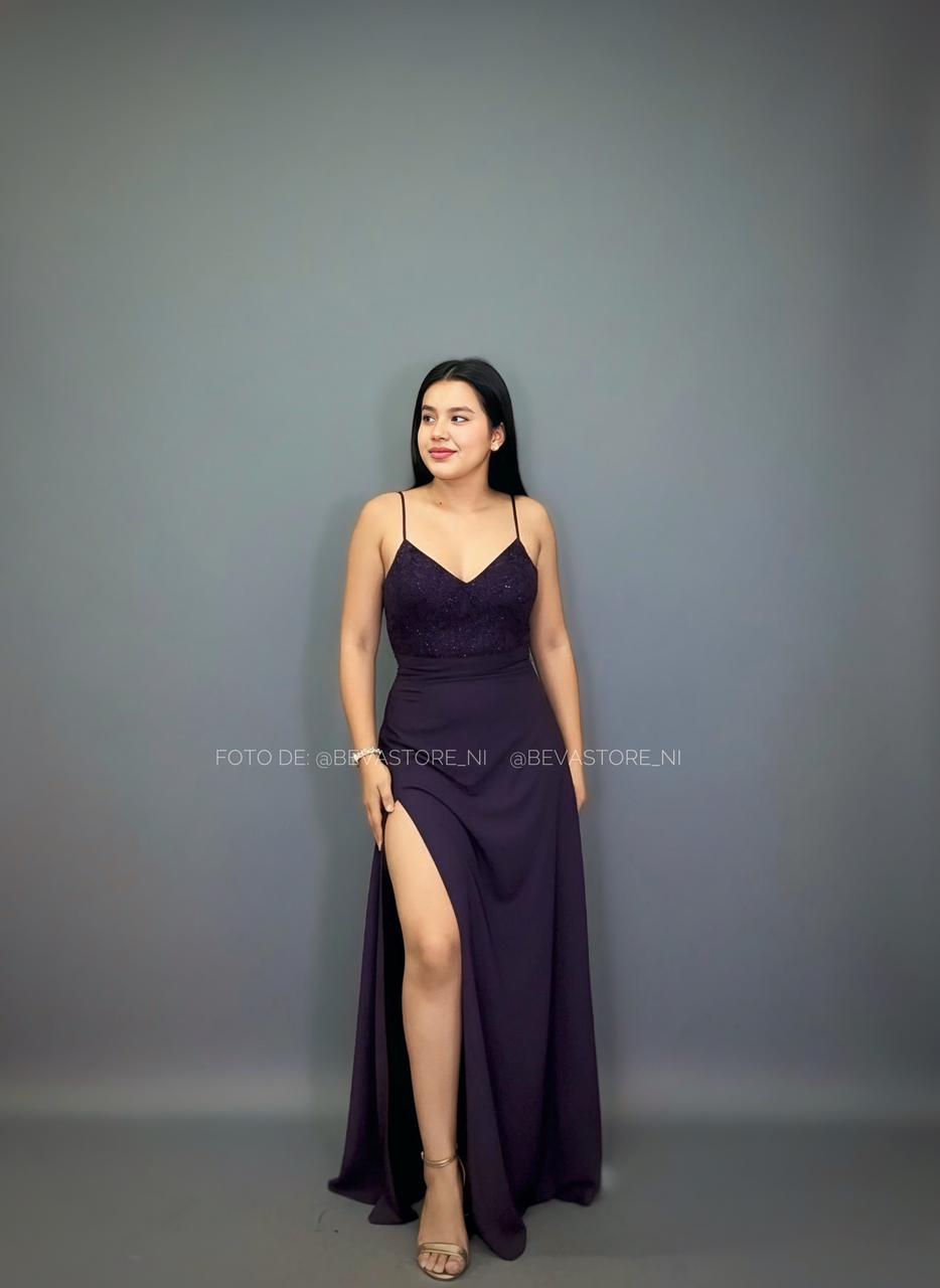 Vestido largo morado City Triangles