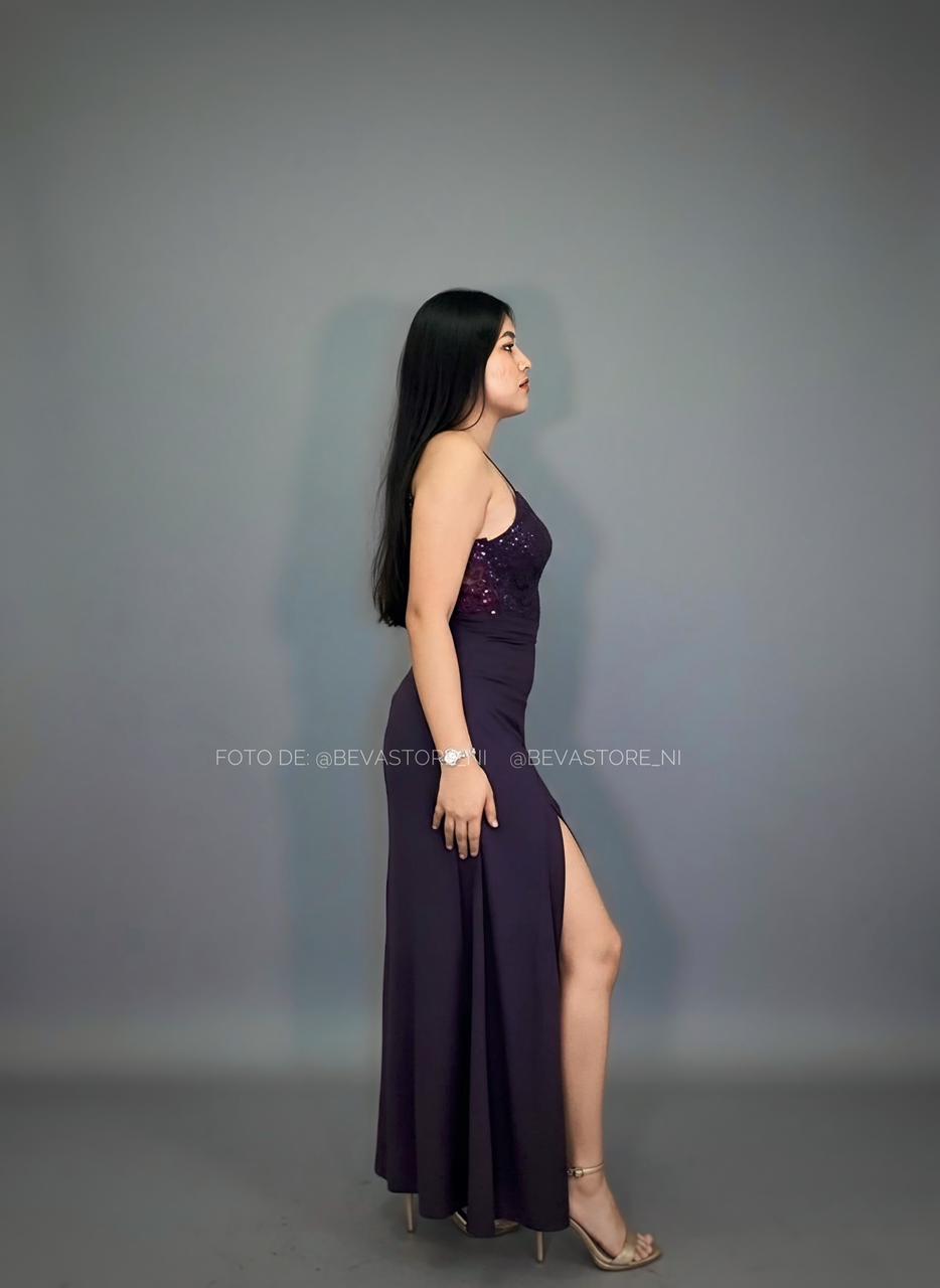 Vestido largo morado City Triangles