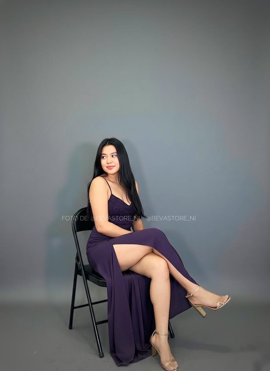 Vestido largo morado City Triangles