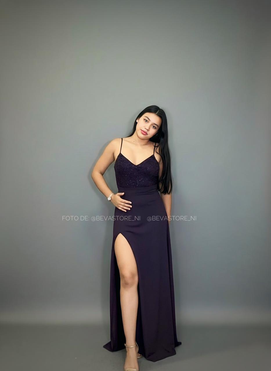 Vestido largo morado City Triangles