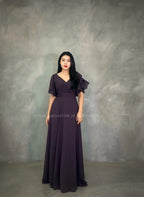 Vestido color ciruela Abby Paris