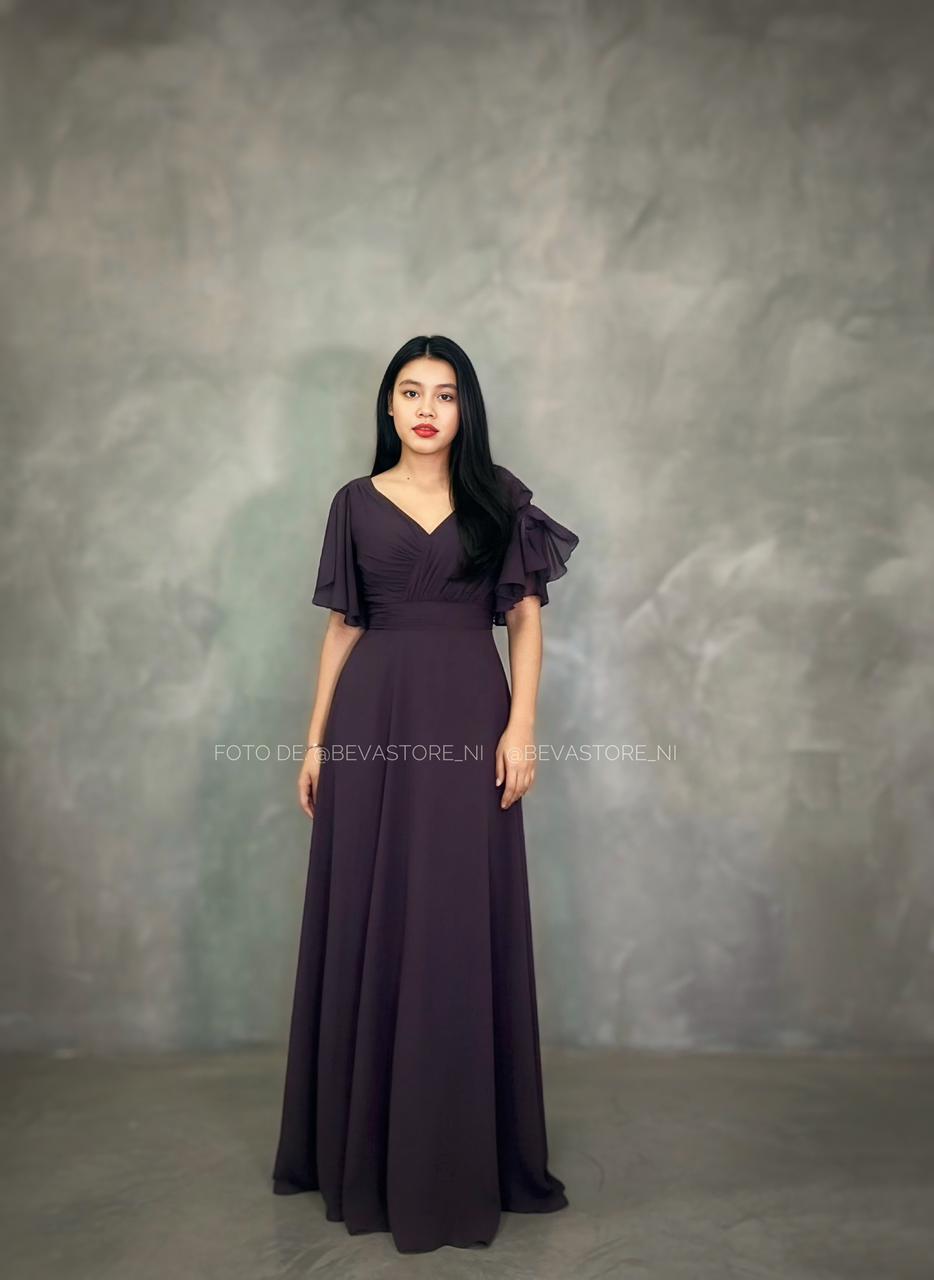 Vestido color ciruela Abby Paris