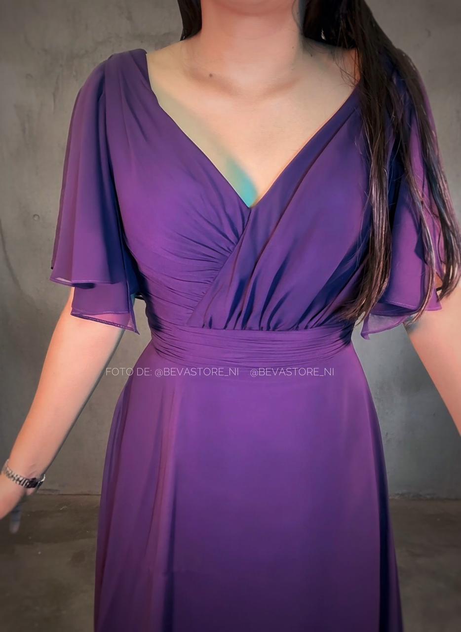 Vestido color ciruela Abby Paris