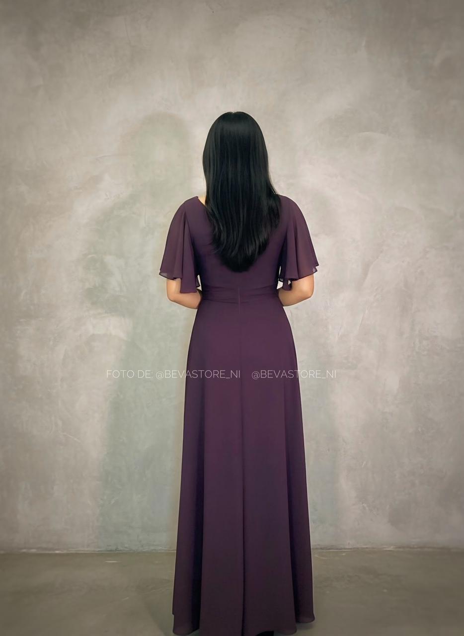 Vestido color ciruela Abby Paris