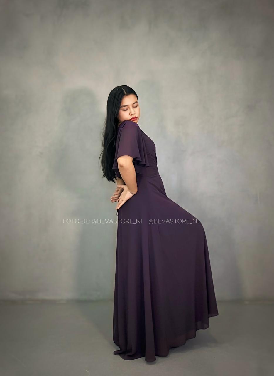 Vestido color ciruela Abby Paris