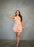 Vestido naranja floral