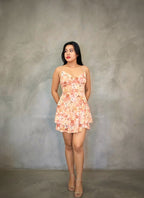 Vestido naranja floral