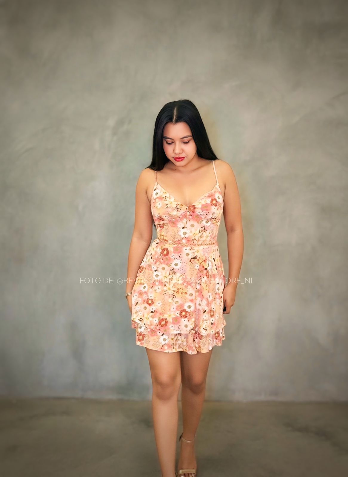 Vestido naranja floral