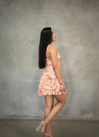 Vestido naranja floral