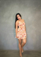 Vestido naranja floral