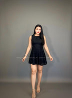 Vestido corto calado