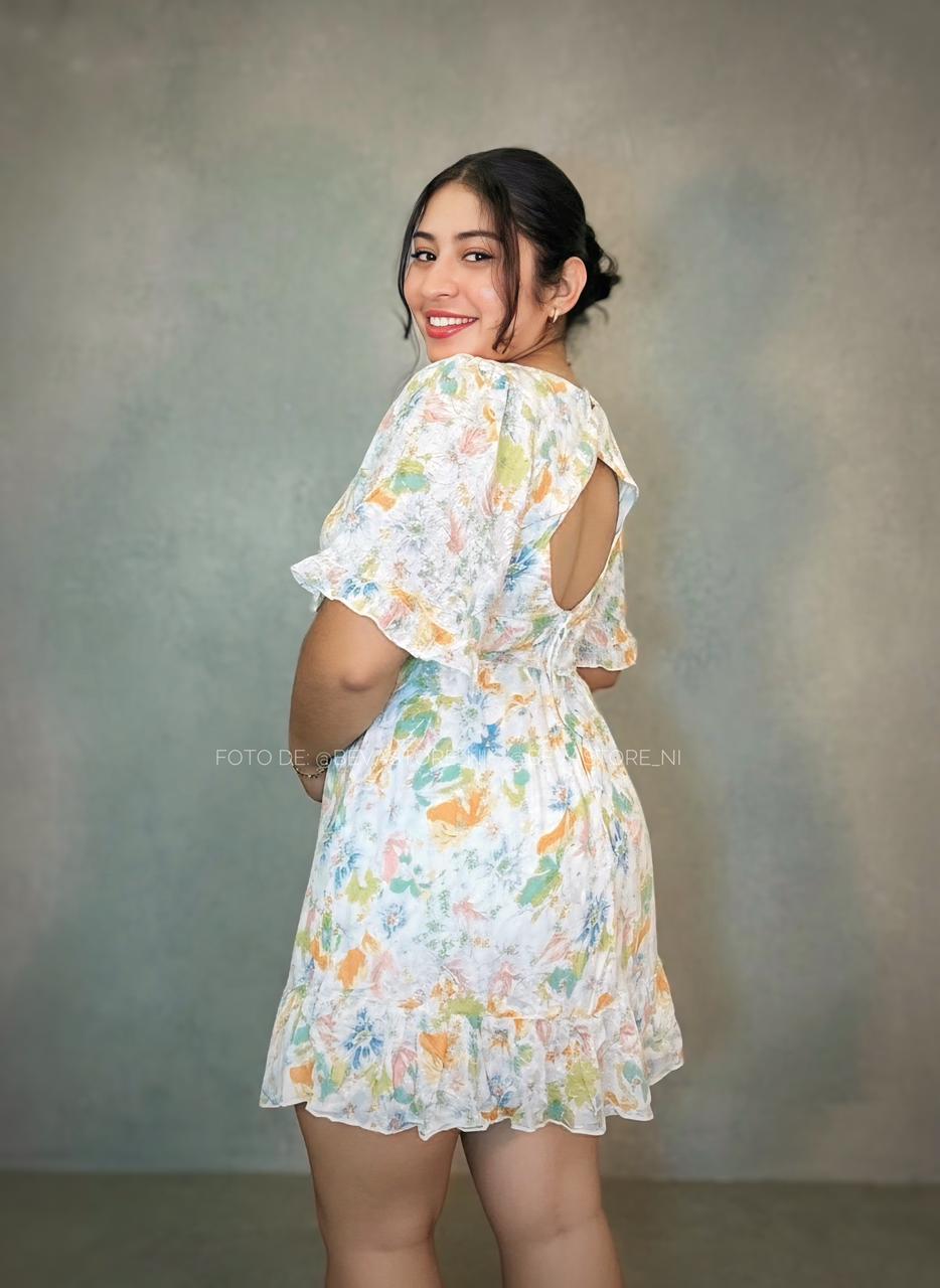 Vestido blanco floral