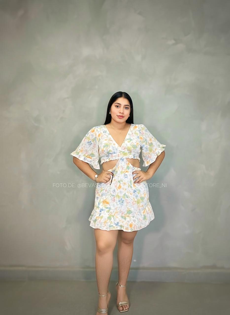 Vestido blanco floral