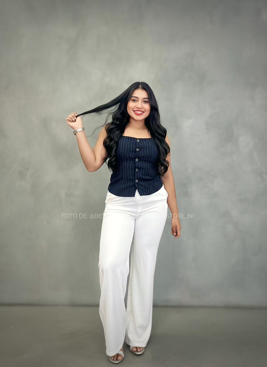 Looks pantalón de pinzas blanco