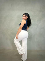 Looks chaleco rayado cuello cuadrado azul navy