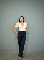 Looks de pantalón recto rayado