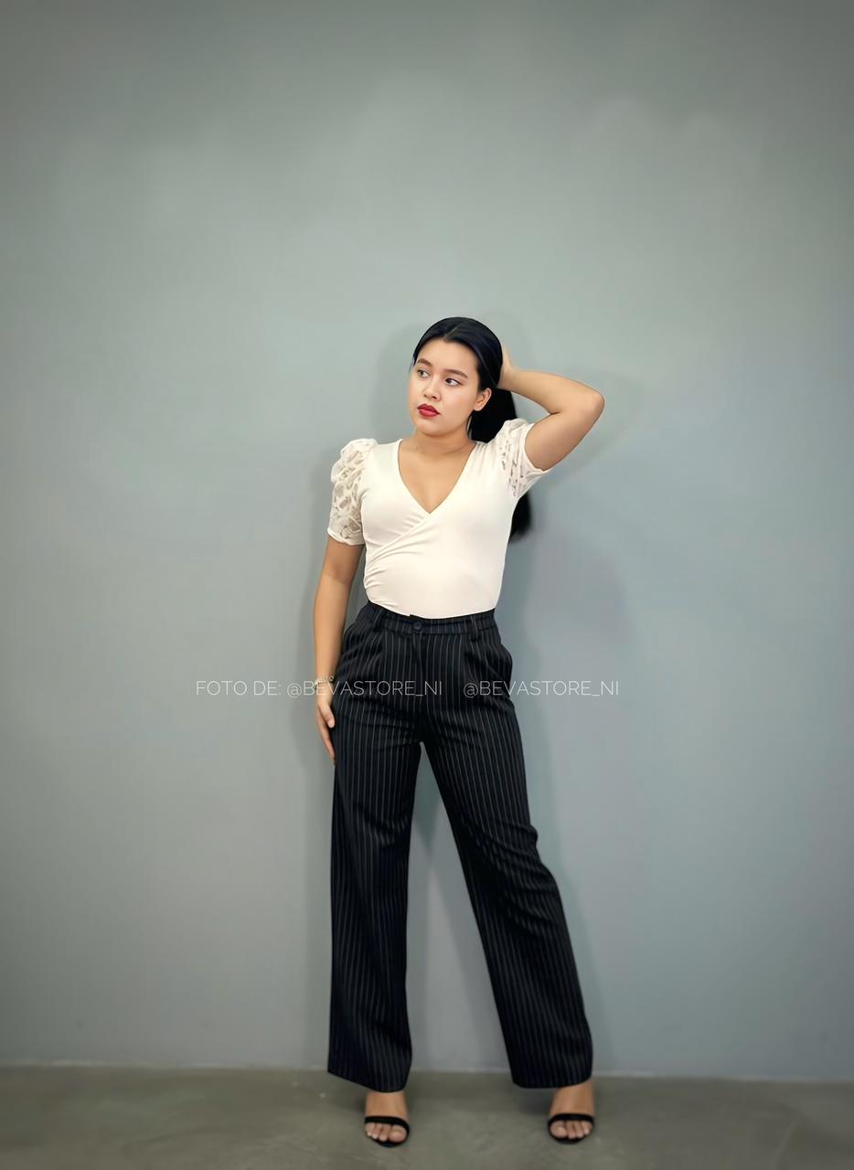 Pantalón de vestir Rayado corte recto