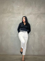 Looks camisa manga larga  negra con botones