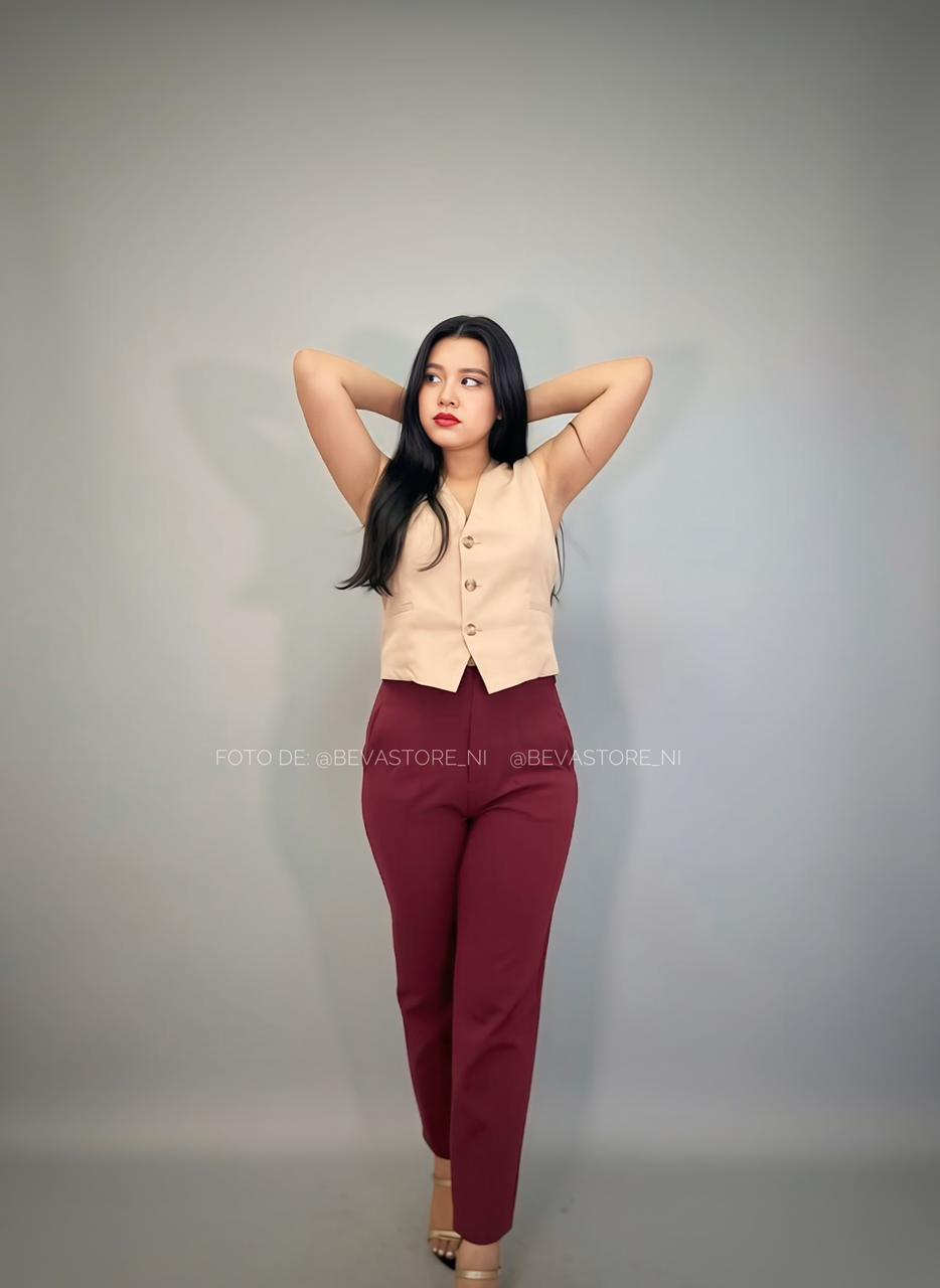 Pantalón de vestir recto rojo