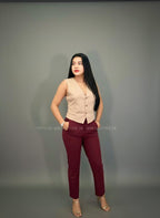 Pantalón de vestir recto rojo