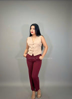 Pantalón de vestir recto rojo