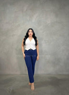 Looks pantalón de vestir recto azul