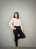 Looks pantalón negro de vestir con faja