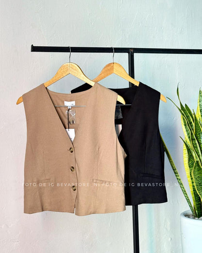 Chaleco de lino Jeaneth beige