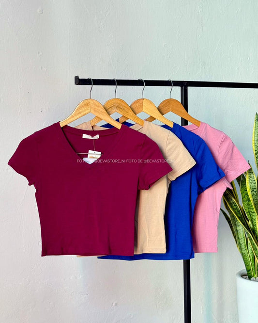 Crop top en cuello V