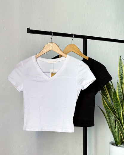 Crop top en cuello V