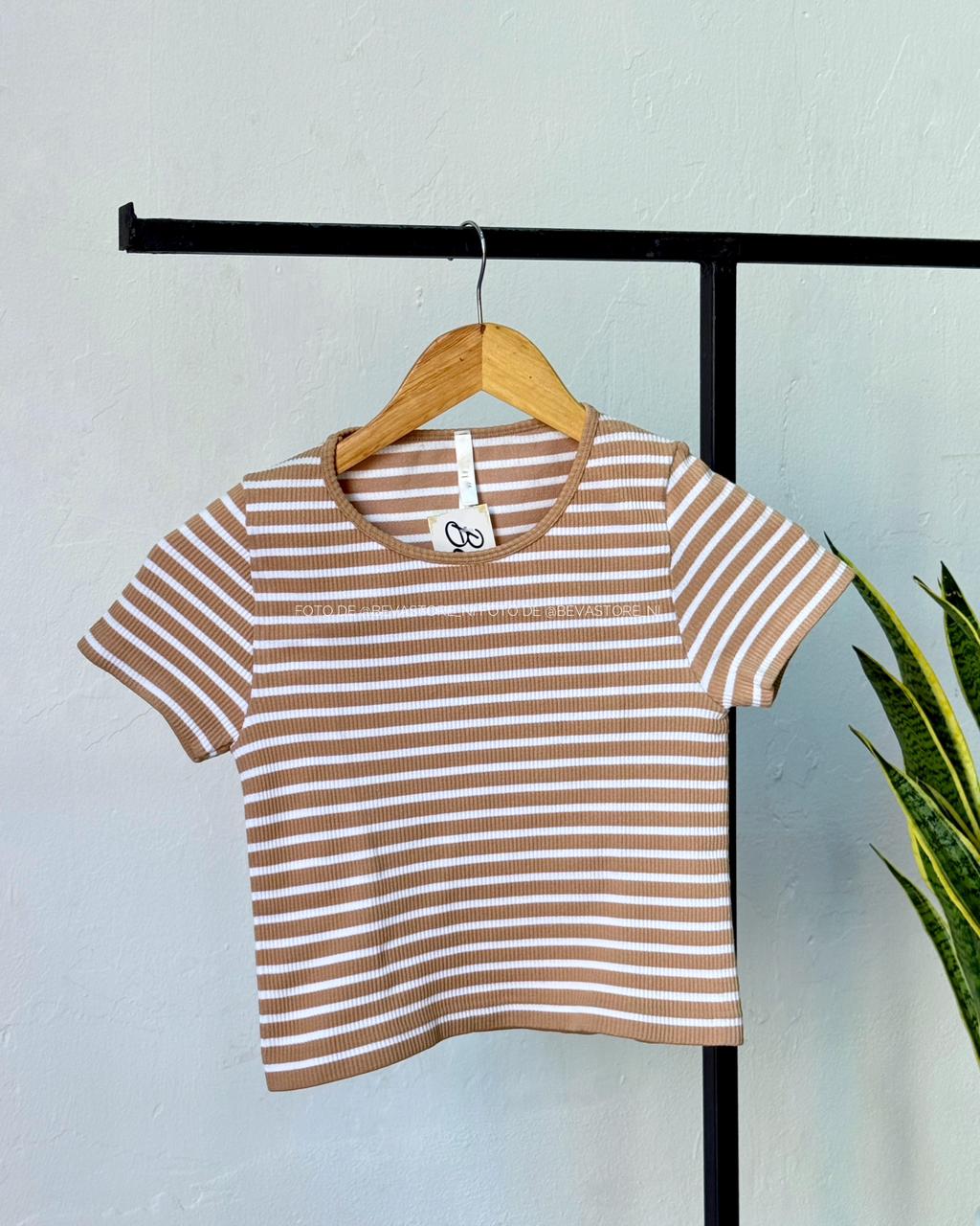 Crop top Leidaly café claro