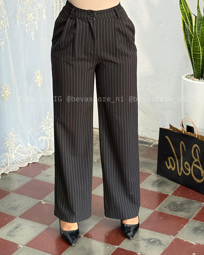 Pantalón Tania negro con rayas