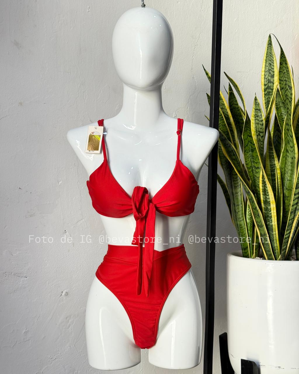 Traje de baño rojo de 2 piezas