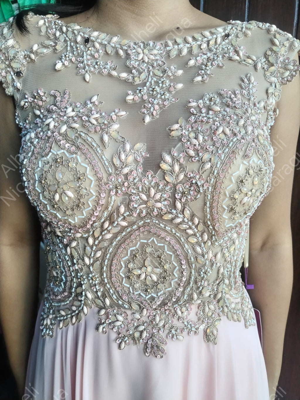 Vestido color Blush Rosa brillante Abby Paris