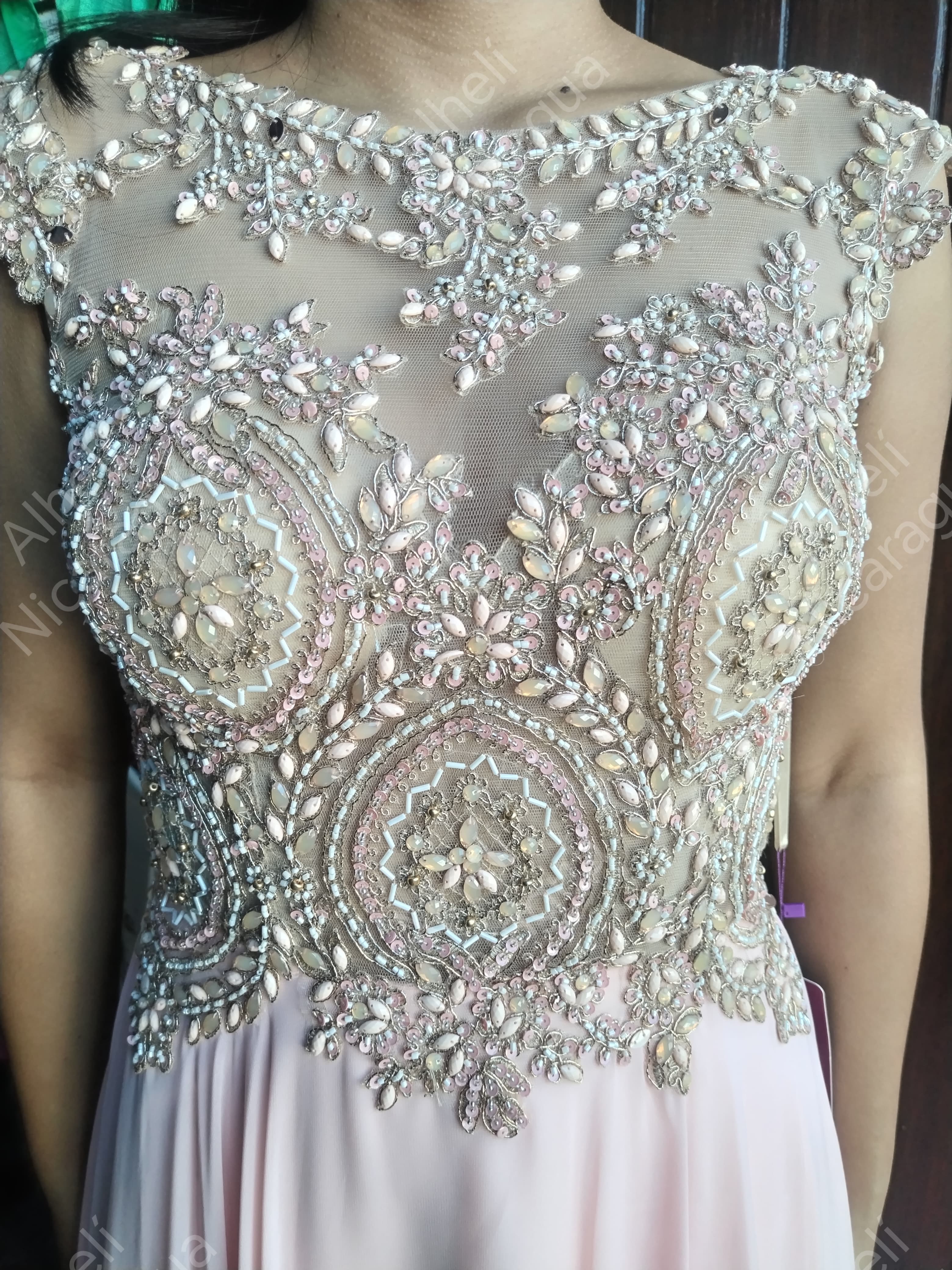 Vestido color Blush Rosa brillante Abby Paris