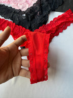 Set de 3 tangas con parches de encaje para mujer para el Día de San Valentín