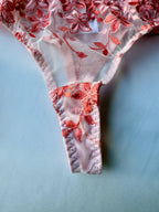 Lencería con bordado floral romántica 2 piezas