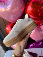 Tennis Sneakers de plataforma blanco y rojo