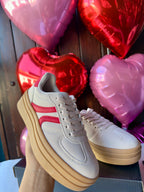 Tennis Sneakers de plataforma blanco y rojo