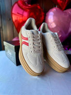 Tennis Sneakers de plataforma blanco y rojo