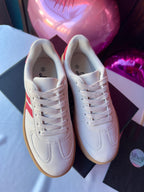 Tennis Sneakers de plataforma blanco y rojo