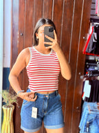 Top rayado sin mangas