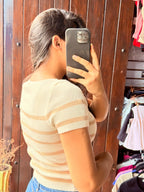 Crop top tela suéter